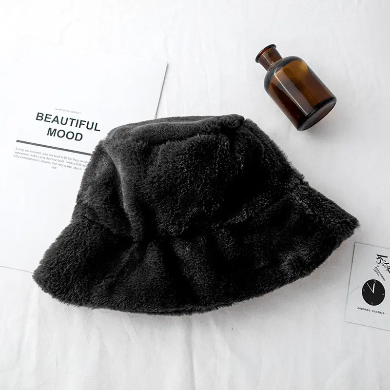 Thickened Rabbit Fur Leopard Print Hat for Women.