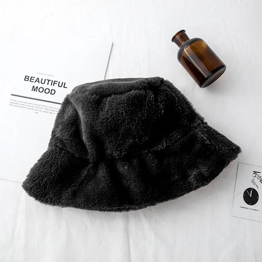 Thickened Rabbit Fur Leopard Print Hat for Women.