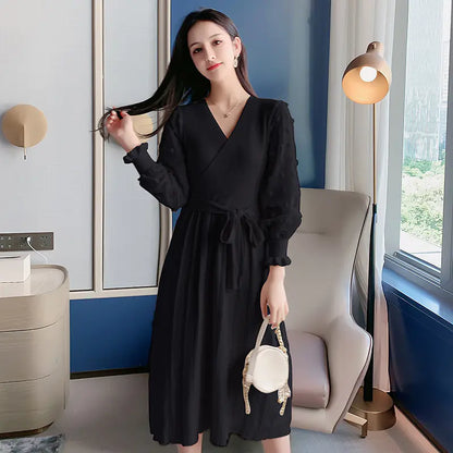 Elegant Women's Knitted Dress Sweater Dress