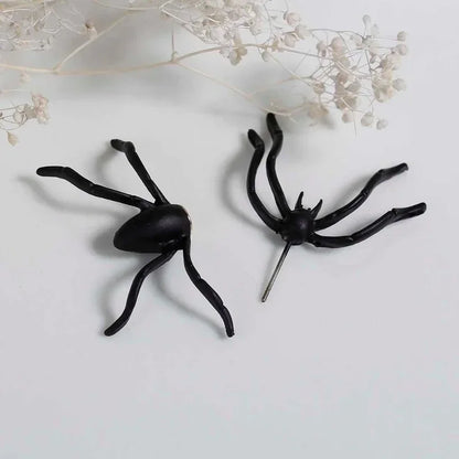 3D Punk Style Black Spider Halloween Animal Stud Earrings Vintage Fashion