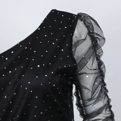 New Stylish Irregular Shoulder Short Dress