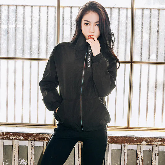 Women's Quick Dry Hooded Fitness Jacket with Zipper