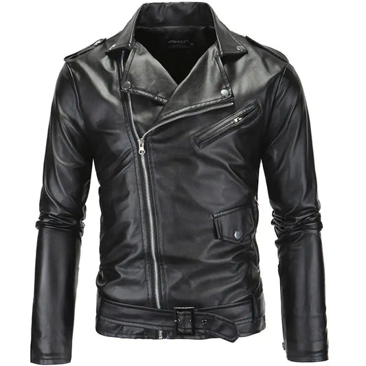 British White Washed Leather Motorcycle Jacket