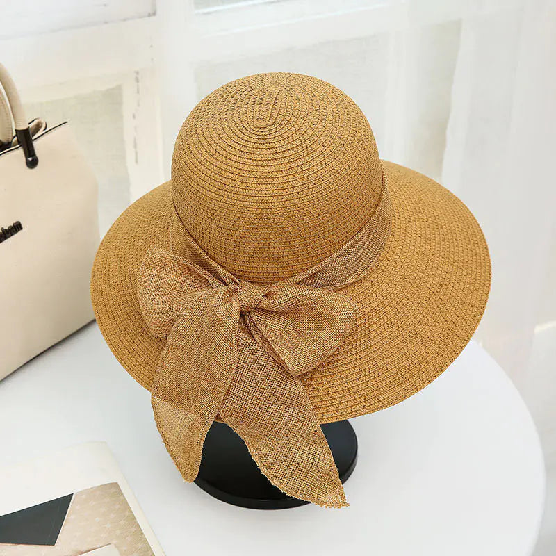 Large Brim Straw Hat for Women's Sun Protection.