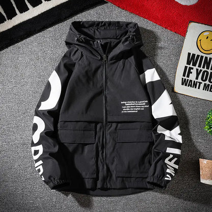 Hip Hop Floral Work Jacket for Men - Trendy Oversized Style