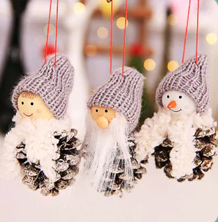 Christmas Gift Set of 3 Snowman Doll Ornaments