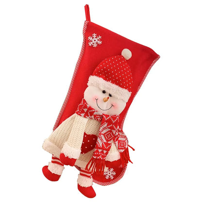 Christmas Stocking Large Xmas Gift Bags Fireplace Decoration Socks New Year Candy Holder Christmas Decor for Home
