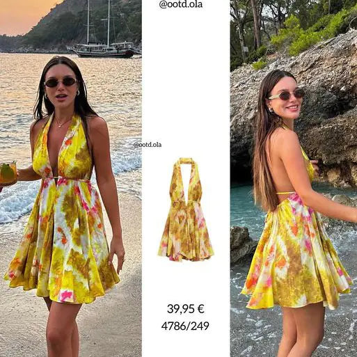 2023 Women's Wholesale Vacation Style Backless Dress