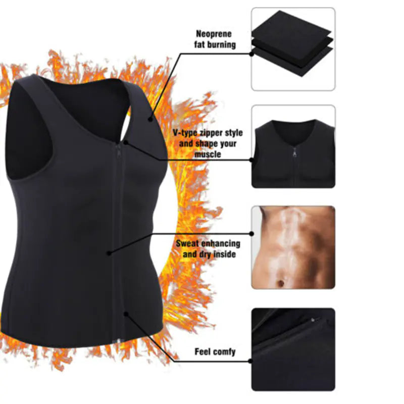 Men's Neoprene Waist Trainer Vest for Weight Loss.