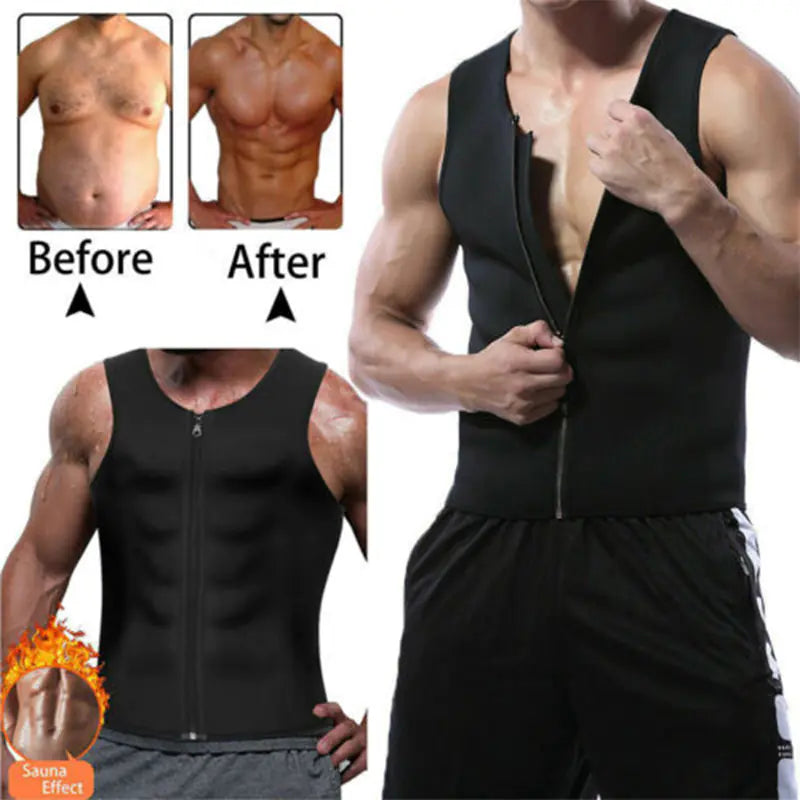 Men's Neoprene Waist Trainer Vest for Weight Loss.