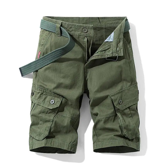 Men's Solid Color Multi-pocket Cargo Shorts