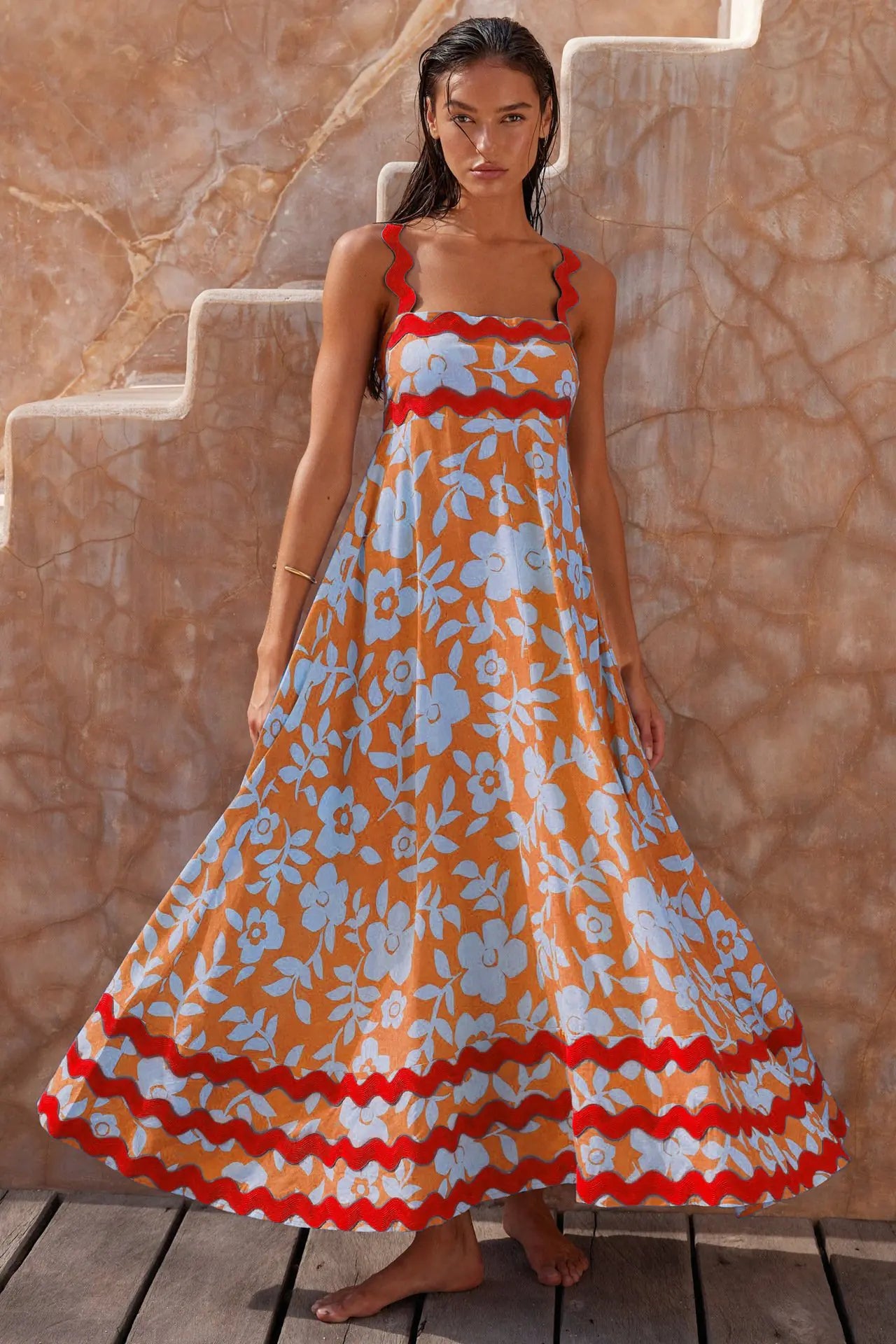 Women's Printed Long Dress for Spring/Summer.