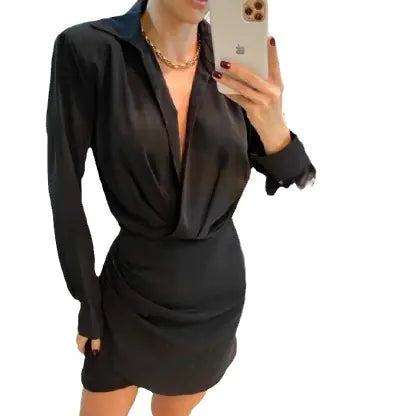 Fashionable Solid Color Ruffle Short Cardigan Dress