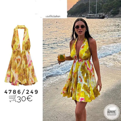 2023 Women's Wholesale Vacation Style Backless Dress