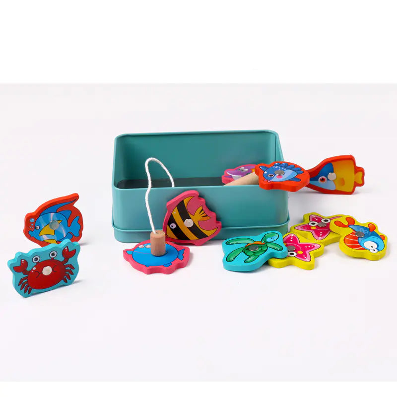 Magnetic Fishing Toy Set for Kids - Wooden Educational Game