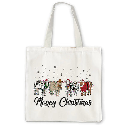OTOUO Cow Christmas Tote Bag Cow Gifts Shopping Bags