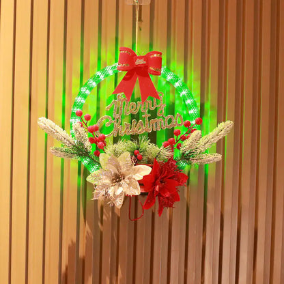 Christmas 30CM Luminous Garland Door Hanging Decorations