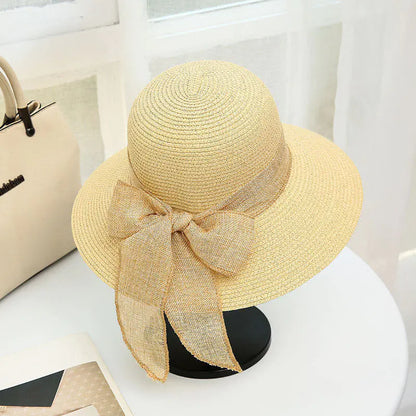 Large Brim Straw Hat for Women's Sun Protection.