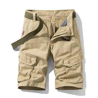 Men's Solid Color Multi-pocket Cargo Shorts