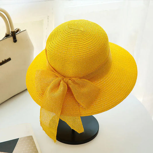 Large Brim Straw Hat for Women's Sun Protection.