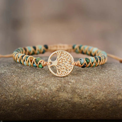 Handcrafted Natural Stone Women's Bracelet with Beads
