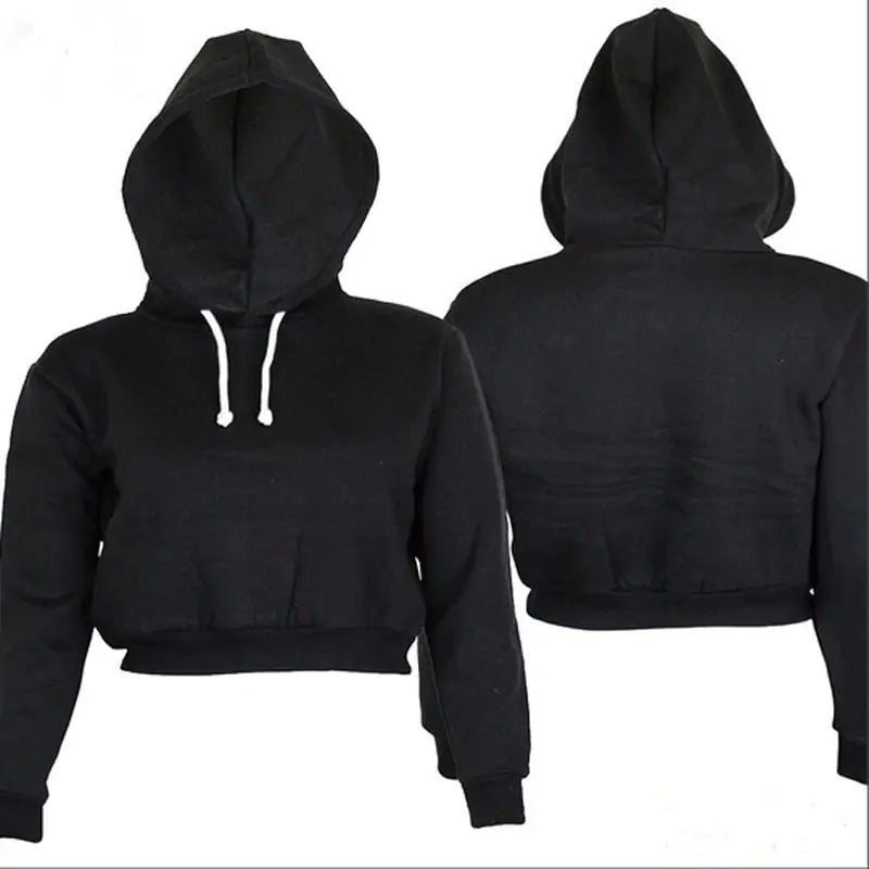Hooded Crop Sweatshirt - Slim Fit and Stylish.