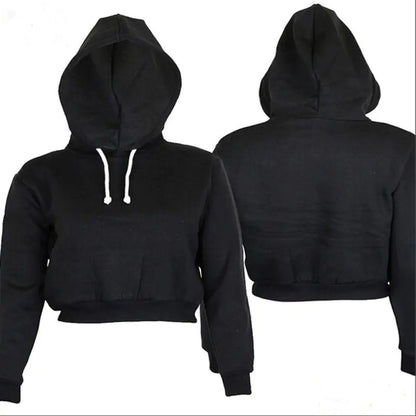 Hooded Crop Sweatshirt - Slim Fit and Stylish.