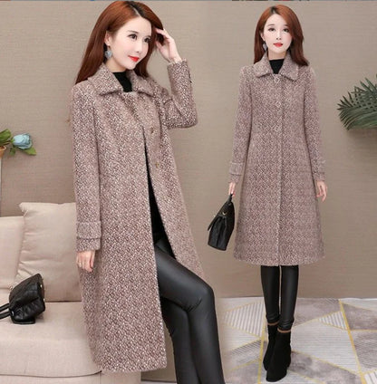 Mid-Length Padded Imitation Mink Fleece Coat for Women.
