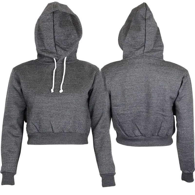 Hooded Crop Sweatshirt - Slim Fit and Stylish.