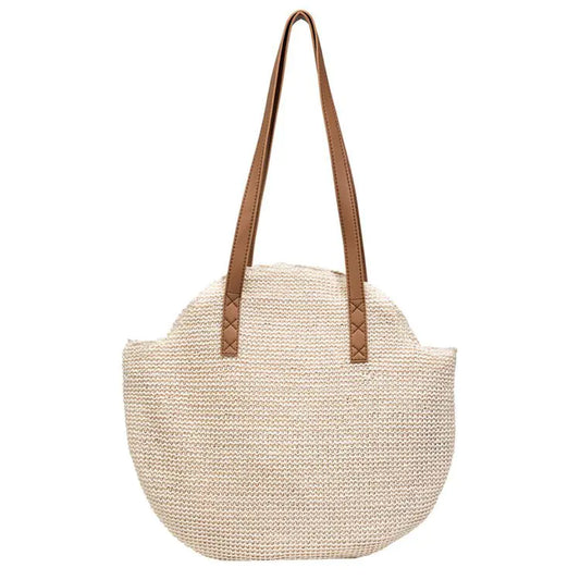 Woven Color Clash Zipper Shoulder Handbag for Women