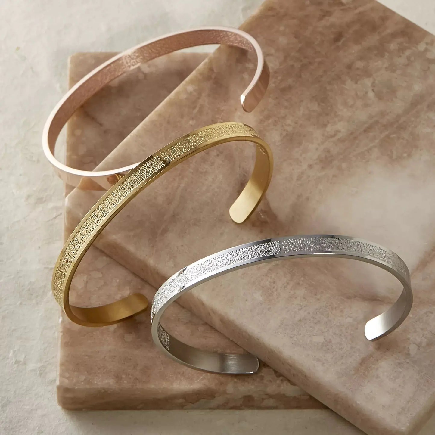 Carved Stainless Steel Bracelet for Men and Women