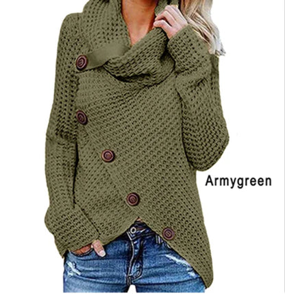 Women's Hooded Sweatshirt with Buttons, Oversized Fall Style