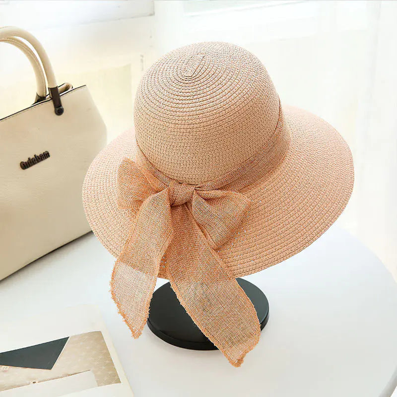 Large Brim Straw Hat for Women's Sun Protection.