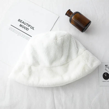 Thickened Rabbit Fur Leopard Print Hat for Women.