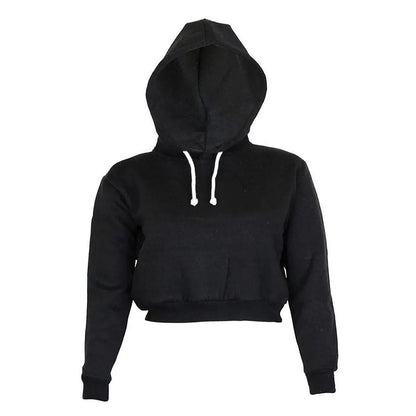 Hooded Crop Sweatshirt - Slim Fit and Stylish.