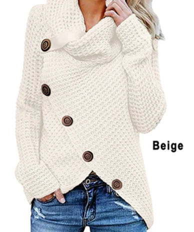 Women's Hooded Sweatshirt with Buttons, Oversized Fall Style