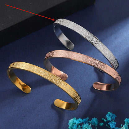 Carved Stainless Steel Bracelet for Men and Women