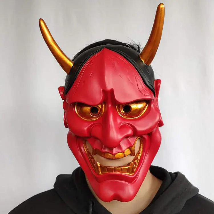 Halloween Ghost Mask with White and Red Designs