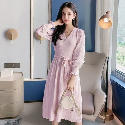 Elegant Women's Knitted Dress Sweater Dress